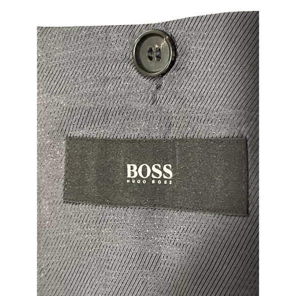 Hugo Boss Mens Gray Checkered Blazer Jacket 42R Made In Bulgaria - Picture 4 of 7